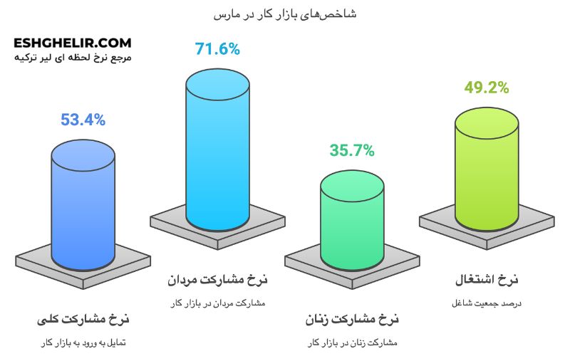 افزایش اشتغال و مشارکت در بازار کار ترکیه